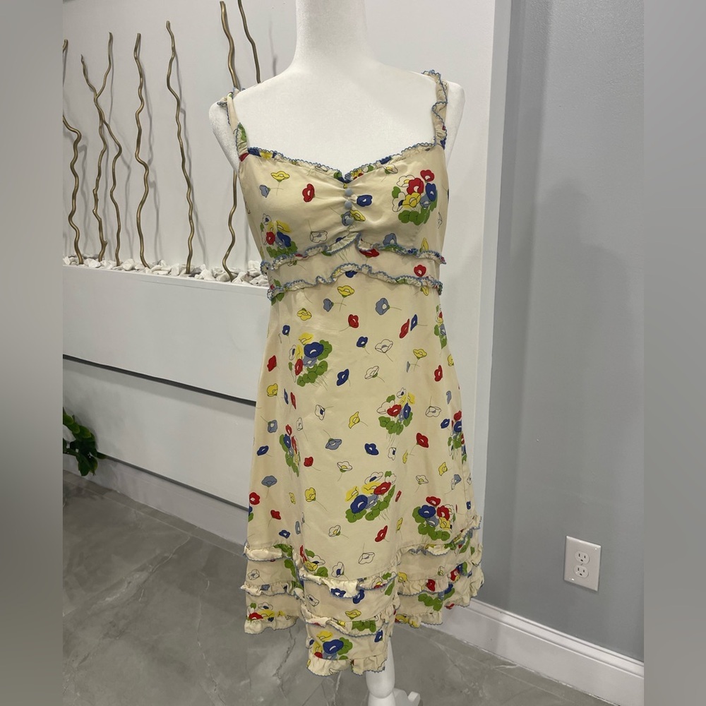 Odille Cream Floral Mini Dress